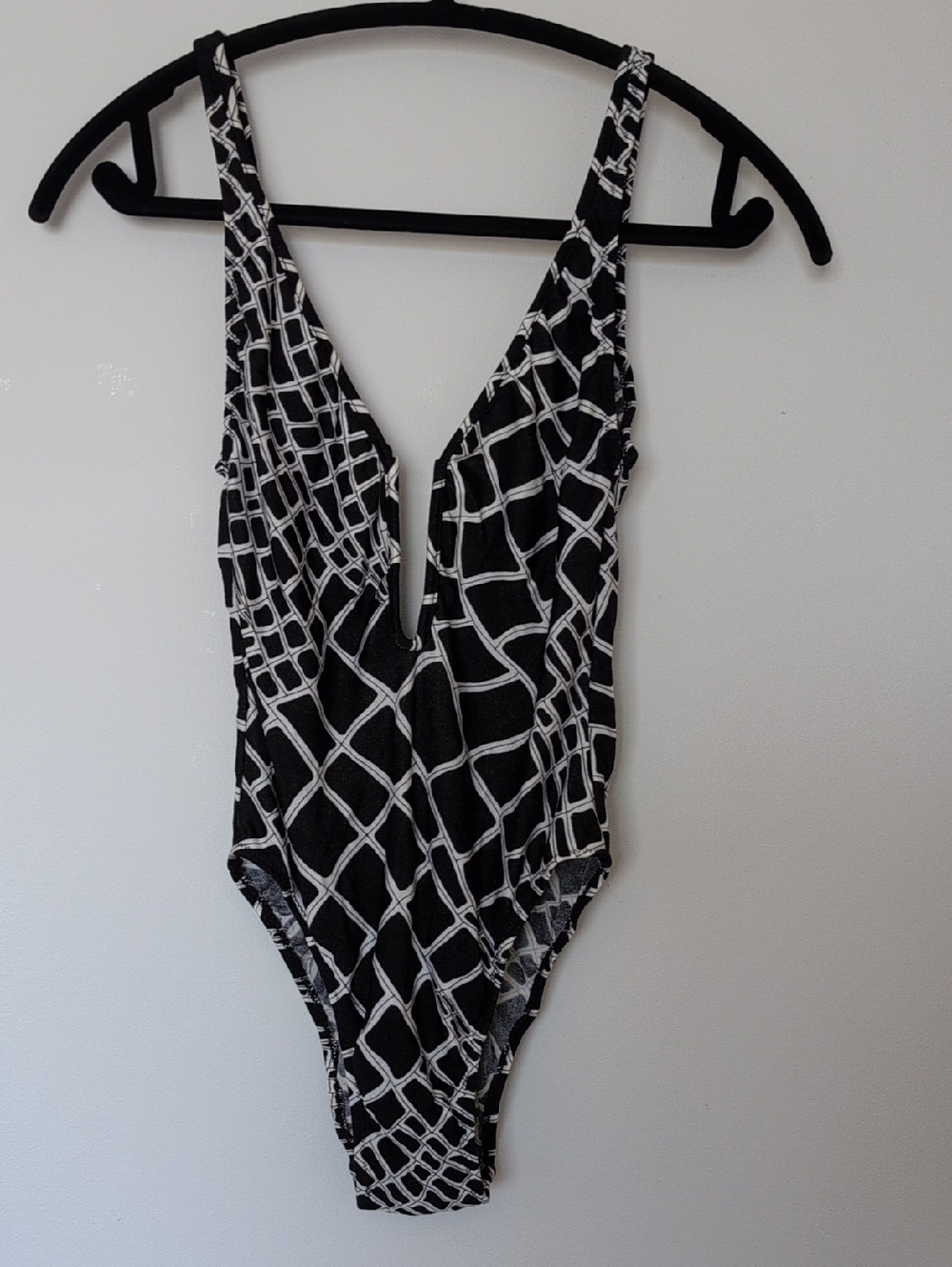 Black & White Geometric One-Piece Swimsuit